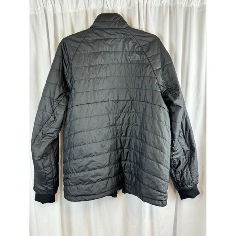 The North Face Black Quilted Puffer Jacket Full Zip Mock Neck‎ L Gorpcore 63-11